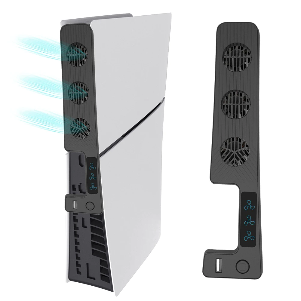 Для консоли PS5 Бесшумный вентилятор-кулер Охлаждающий вентилятор со светодиодной подсветкой USB для Playstation 5 Оба диска цифровых изданий Игровые аксессуары Изображение 3