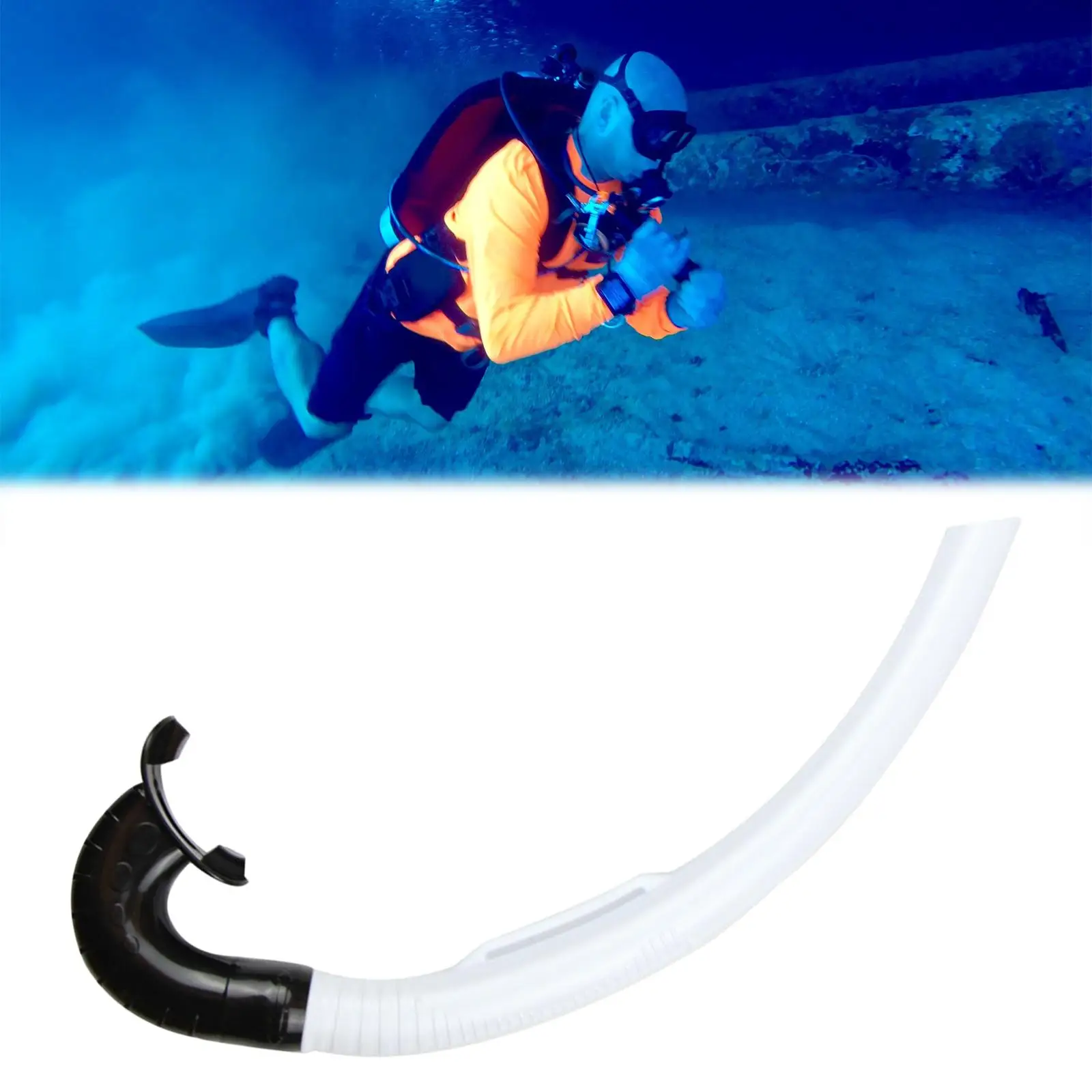 Дыхательная трубка с сухой трубкой и полным увлажнением для взрослых, ныряющих с аквалангом лицом вперед Изображение 3