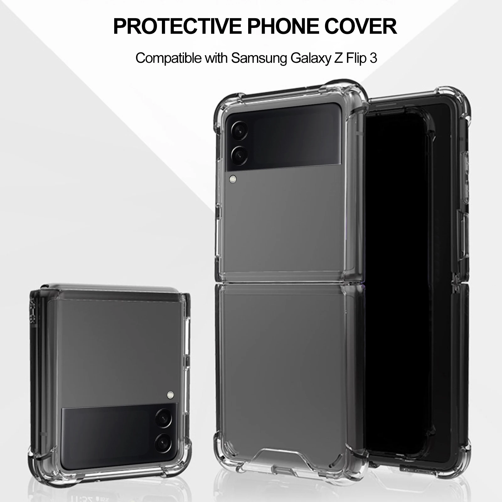 Защитный чехол для телефона Samsung Galaxy Z Flip 3 Тонкий чехол Жесткий ПК TPU противоударный чехол Изображение 3