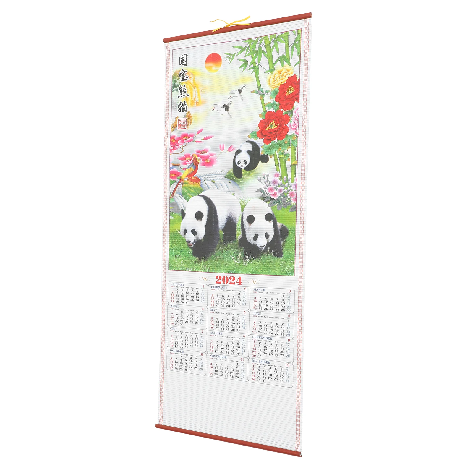 Китайский Новый год Настенные календари Традиционный Свиток Лунного календаря Орнамент Год Дракона Украшение дома Изображение 3