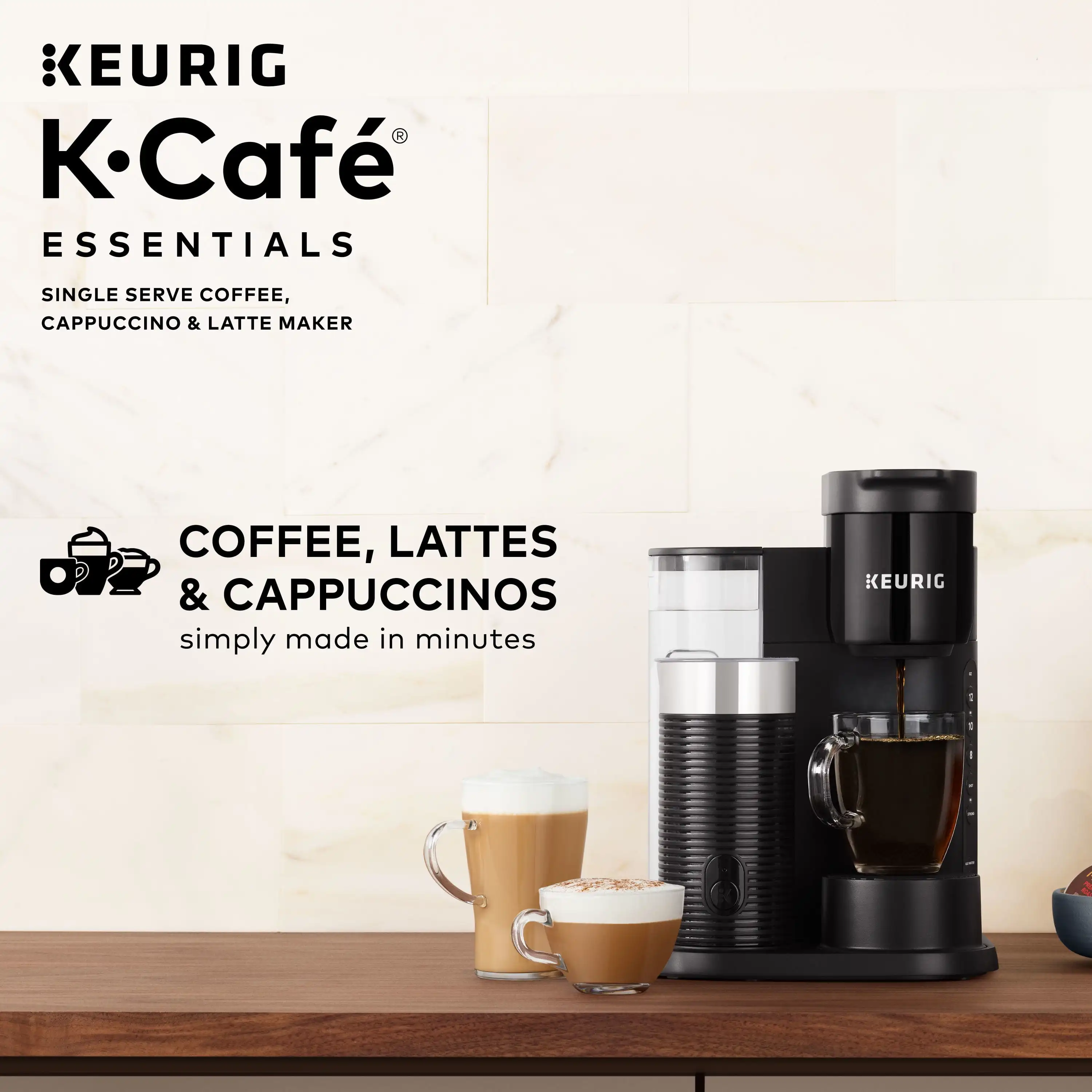 Кофеварка Keurig K-Café Essentials на одну порцию K-Cup Pod, черная Изображение 3