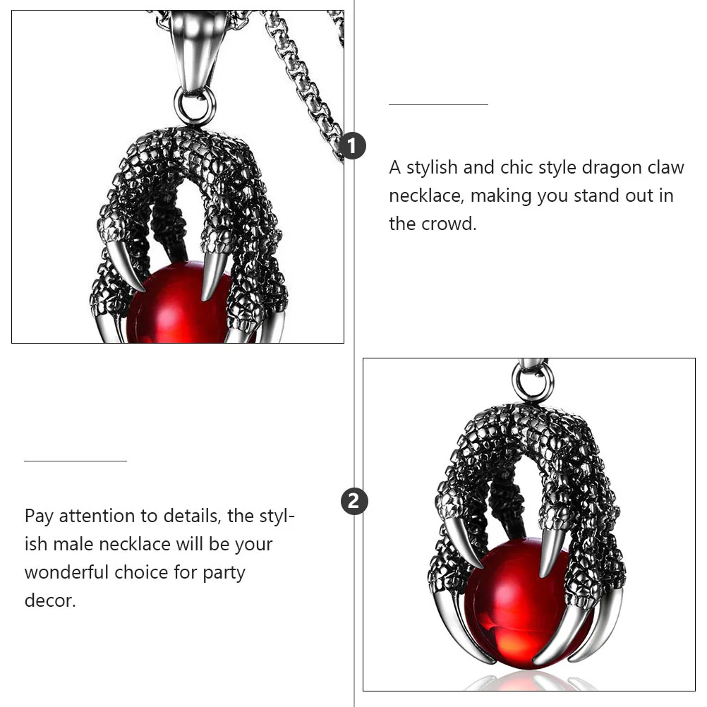 Креативное ожерелье с когтями дракона из нержавеющей стали, 1 шт., мужские украшения на шею Изображение 3