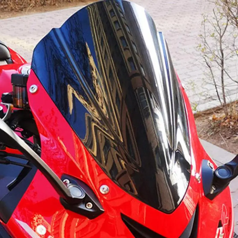 Лобовое стекло мотоцикла с усиленным передним стеклом Защищает от камней, выбрасываемых ветром, мусора и насекомых для мотоцикла модели Race 600 Изображение 3