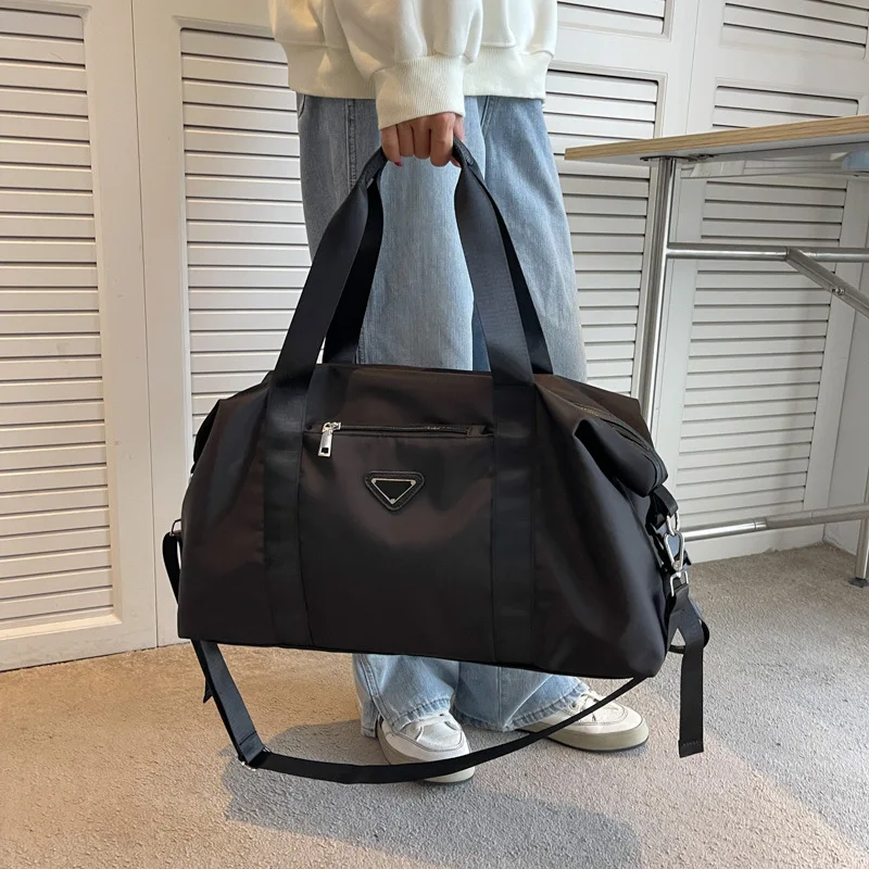 Модная серая женская спортивная сумка для тренажерного зала, сумка для йоги через плечо, легкий Оксфордский рюкзак для хранения багажа, дорожный рюкзак для мужчин Изображение 3