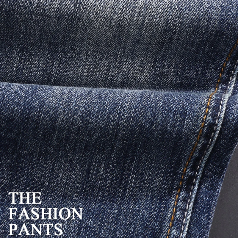 Модные дизайнерские мужские джинсы, высококачественные синие эластичные облегающие винтажные джинсы с вышивкой, мужские повседневные джинсовые брюки Homme Изображение 3