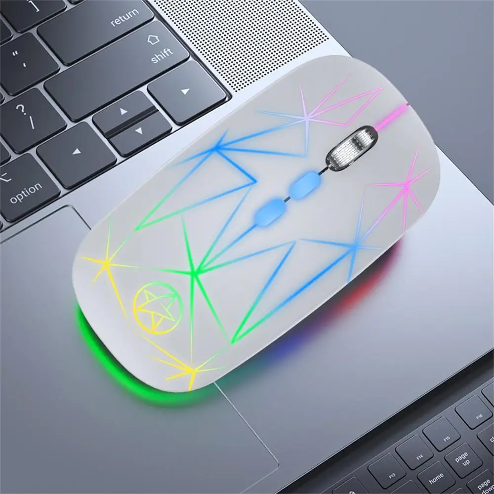 Перезаряжаемая Беспроводная мышь USB 2,4 ГГц Компьютерная Mause Эргономичные игровые мыши RGB Бесшумные для портативных ПК Изображение 3