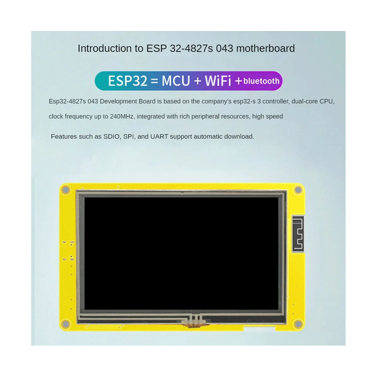 Плата разработки ESP32 8M PSRAM 16M Flash с графическим 4.3-дюймовым ЖК-дисплеем LVGL с модулем Wi-Fi Bluetooth Изображение 3