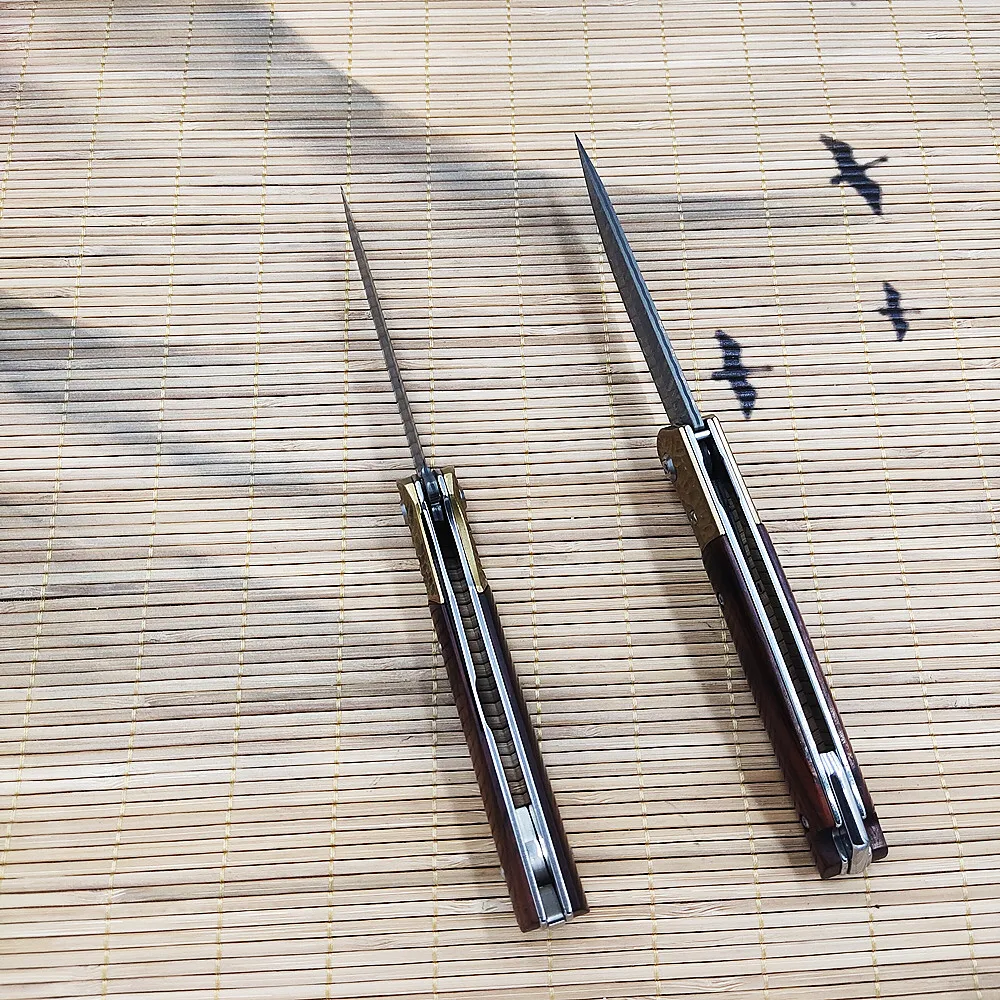 Складной нож из дамасской стали, карманные ножи для охоты на открытом воздухе, кемпинга, путешествий, инструмент для самообороны EDC Изображение 3