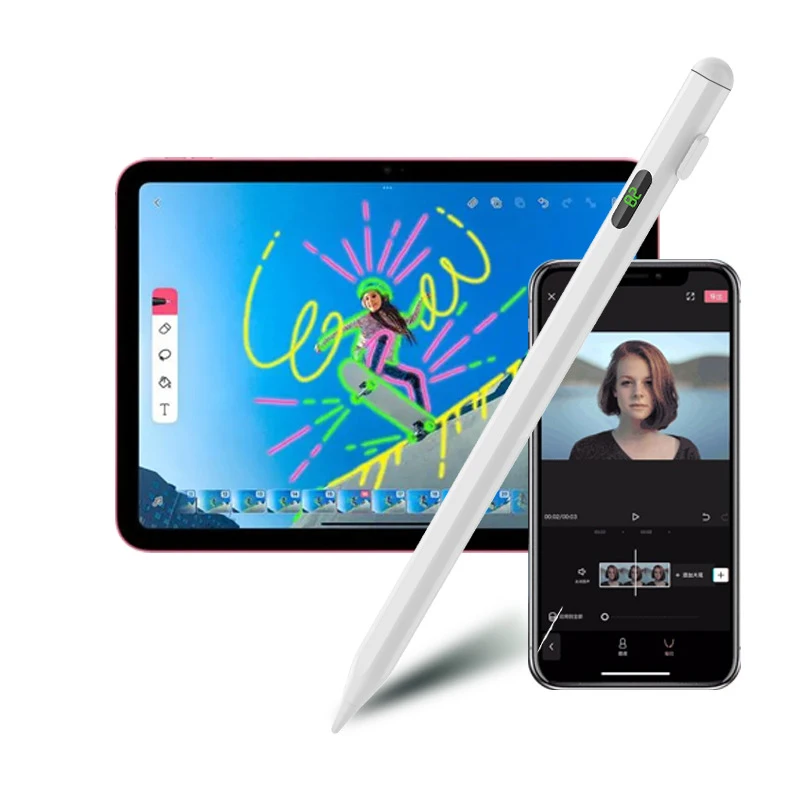 Стилус для iPad, сенсорная ручка, совместимая с iPad 2018-2020 для Apple, универсальный стилус с цифровым дисплеем питания Изображение 3