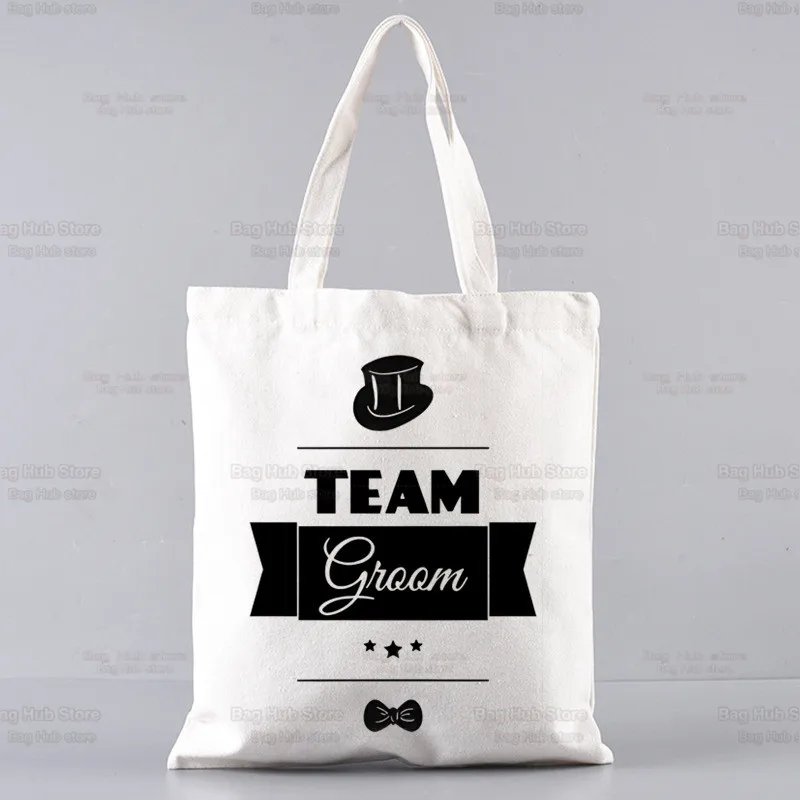 Сумка для одиночной вечеринки Team Groon, большая вместительная сумка через плечо, складная пляжная сумка для покупок, холщовая сумка-тоут, Эко-сумка для покупок Изображение 3