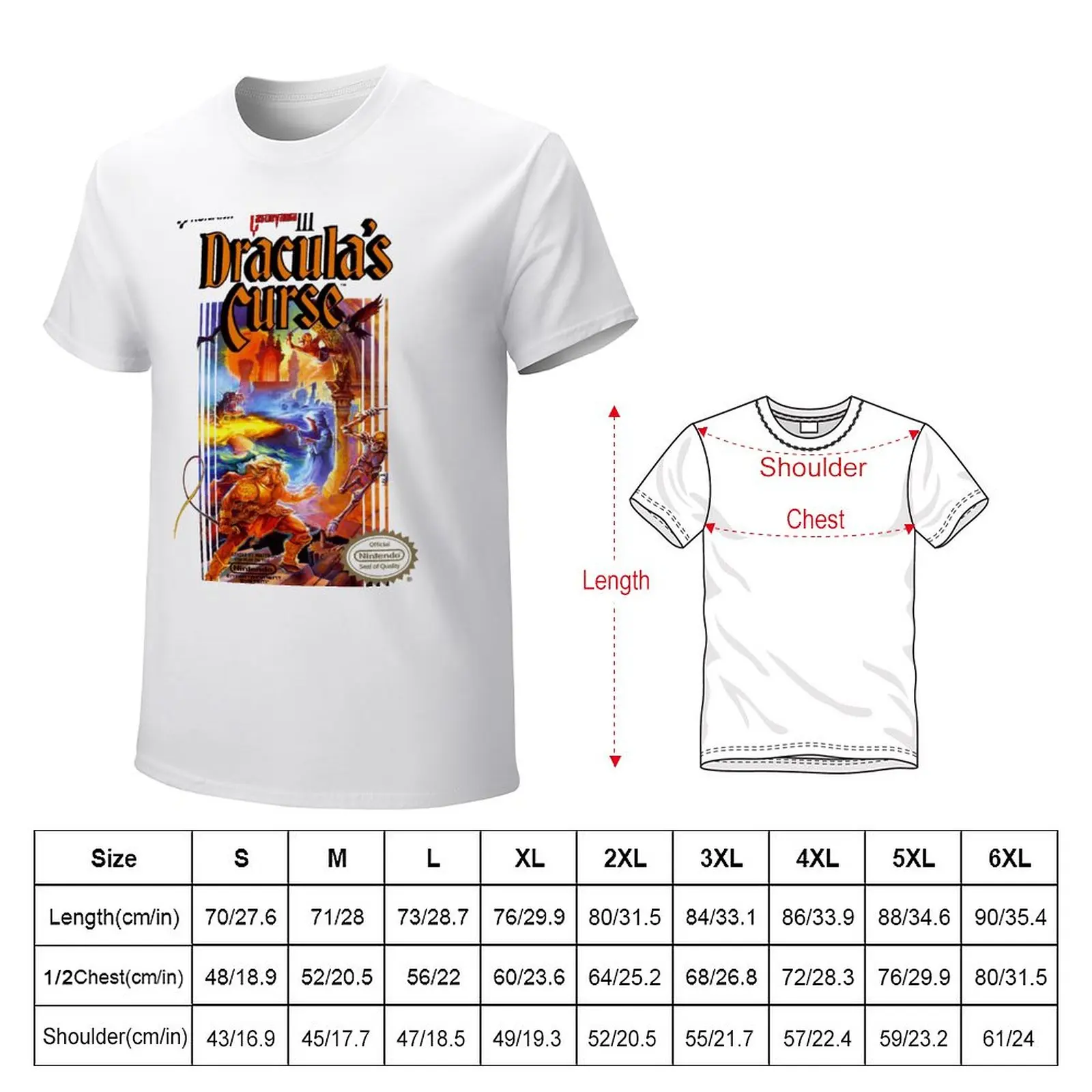 Футболка Castlevania 3, короткая эстетичная одежда, забавная футболка, мужские футболки большого и высокого размера. Изображение 3