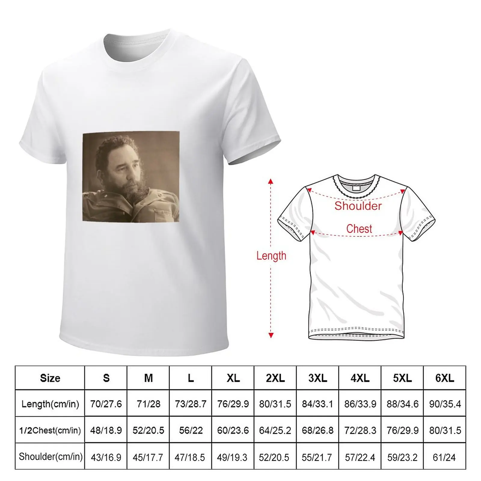 Футболка Fidel in Thought винтажная футболка плюс размер топы индивидуальные футболки мужские футболки повседневные стильные Изображение 3