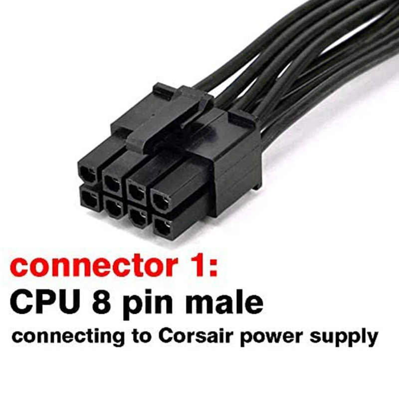 4X Разъем CPU 8 Pin к Разъему CPU 8 Pin (4 + 4) EPS-12V Кабель-Адаптер Питания Материнской платы Для Corsair Modular (60 см) Изображение 4