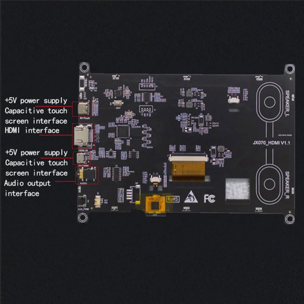 7-Дюймовый IPS Сенсорный ЖК-дисплей с разрешением 1024 × 600 Портативный Емкостный Дисплей, Совместимый с HDMI, для Raspberry Pi Изображение 4