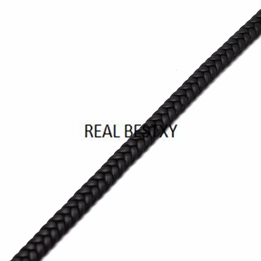 REAL BESTXY 1 метр 7*3 мм черные плоские плетеные кожаные шнуры для ожерелья, браслетов, ювелирных изделий, изготовленных своими руками, кожаные нити, веревки, шнурки Изображение 4