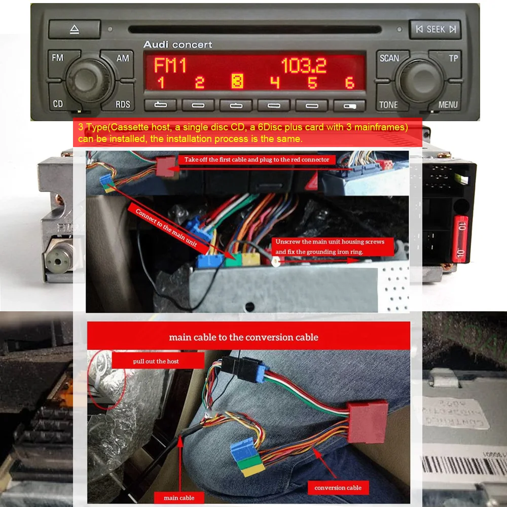 Автомобильный Цифровой Музыкальный Чейнджер Bluetooth 5,0 A2DP AUX Адаптер Интерфейс для Audi VW A3 8L 8P A4 B5-B7 A6 4B A8 4D Quadlock Изображение 4