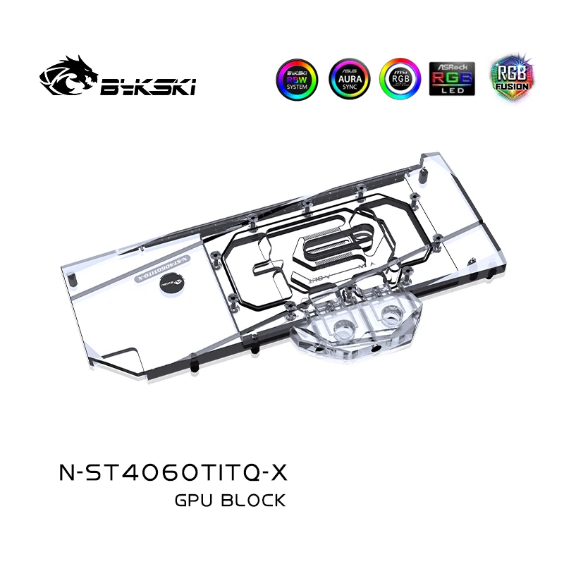 Водоблок Bykski rtx 4060ti для ZOTAC GeForce RTX4060Ti Apocalypse OC, Жидкостный кулер видеокарты с задней панелью, N-ST4060TITQ-X Изображение 4