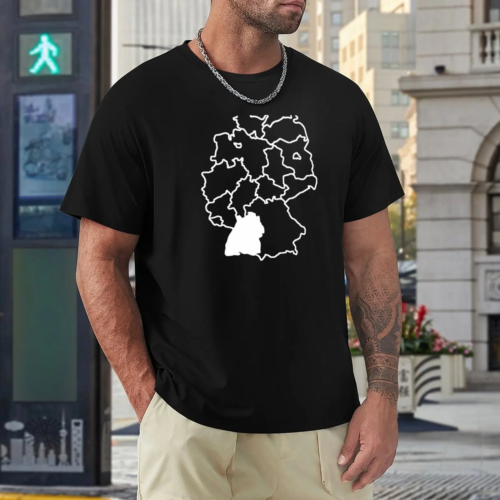 Государственная футболка Баден-Вюртемберг, футболка blondie, футболка для мальчиков с животным принтом, мужские белые футболки Изображение 4