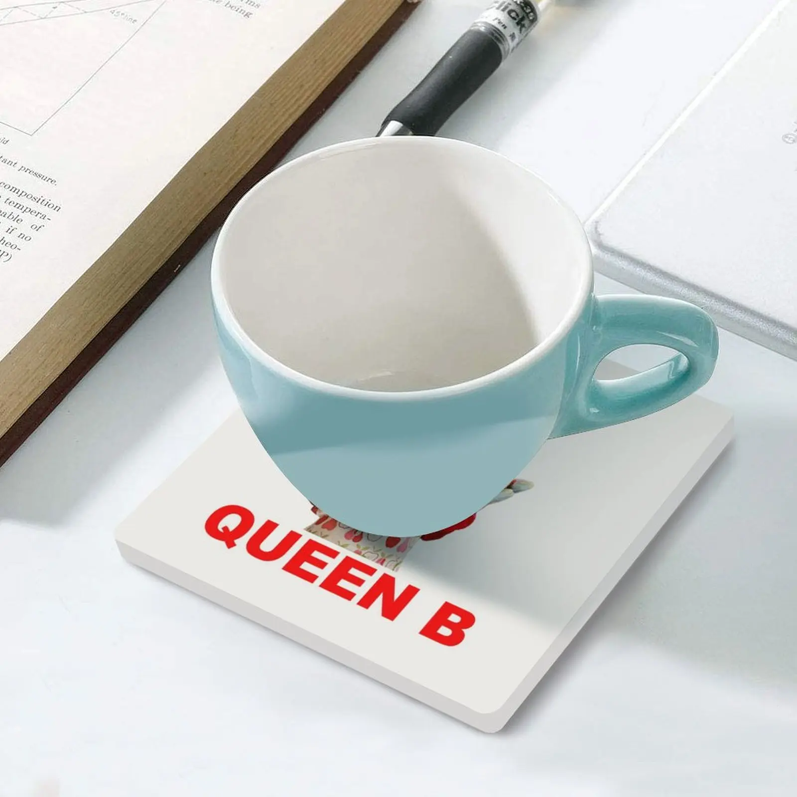 Керамические подставки Queen B (квадратные) для чашек, набор кофейных кружек, кавайные подставки Изображение 4