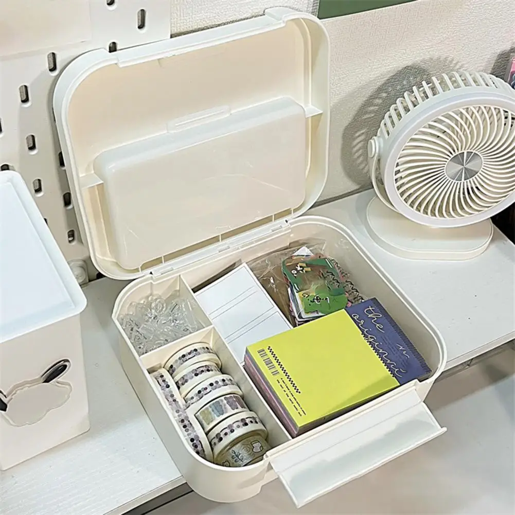 Компактная коробка для хранения, контейнер для хранения большой емкости, эффективная стильная коробка для хранения на рабочем столе, Органайзер для домашнего офиса. Изображение 4