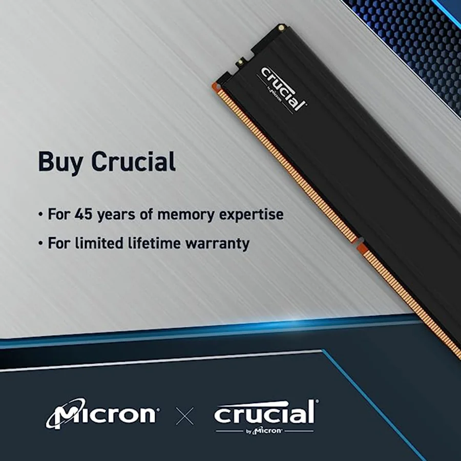Комплект оперативной памяти Crucial Pro 32 ГБ (2x16 ГБ) DDR5 DDR4 5600 Мбит / С (или 5200 Мбит / С, или 4800 Мбит / С) для настольных игровых киберспортивных ПК Изображение 4
