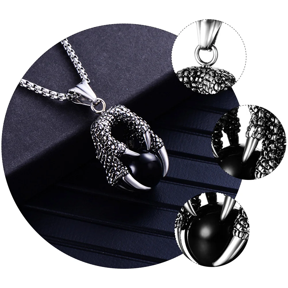 Креативное ожерелье с когтями дракона из нержавеющей стали, 1 шт., мужские украшения на шею Изображение 4