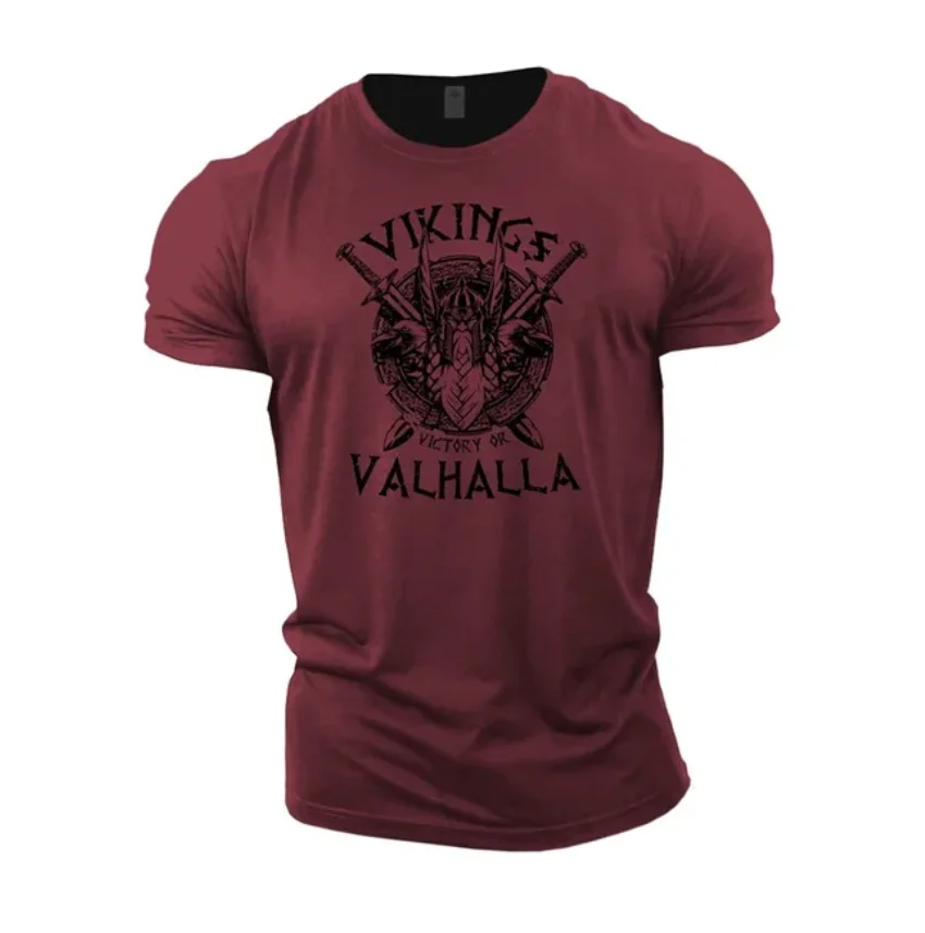 Летняя мужская футболка, быстросохнущая спортивная футболка для фитнеса, футболка Vikings, мужской топ большого размера, модная 3D дышащая рубашка для верха Изображение 4