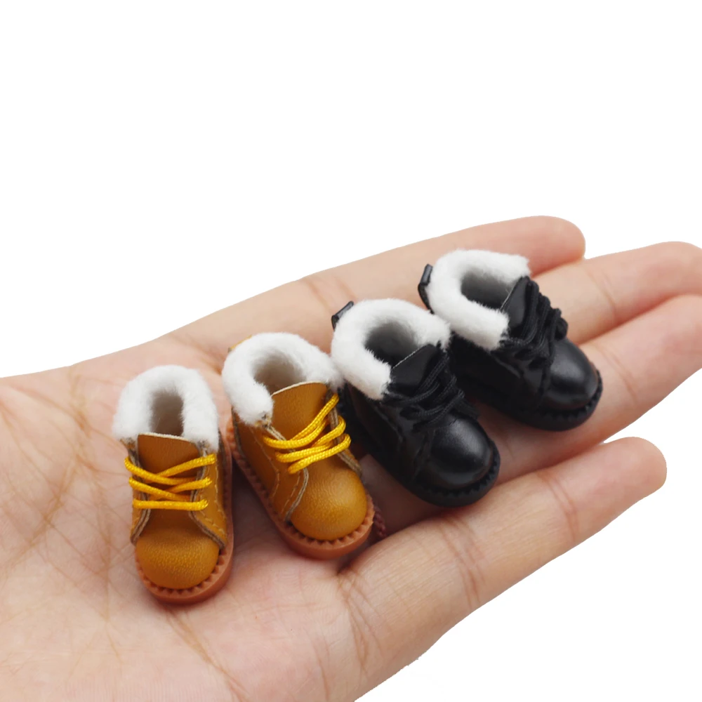 Милые мини-зимние туфли для кукол 1/12 BJD и кукол OB11, Obitsu11, GSC, DOD BJD Зимняя обувь, аксессуары для игрушечной обуви, лучший подарок Изображение 4