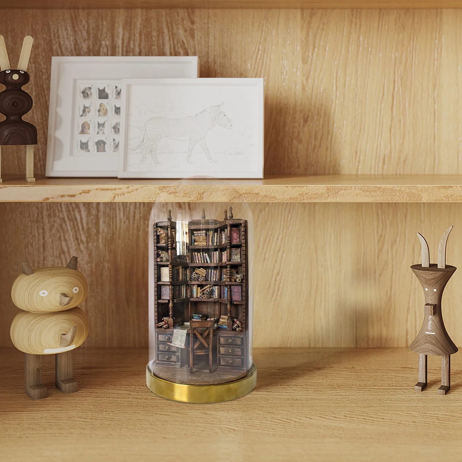 Миниатюрный готический орнамент для книжных полок The Bay Library, миниатюрные книжные шкафы ручной работы, креативный Книжный шкаф, Поддельные Книги, украшения, подарки Изображение 4