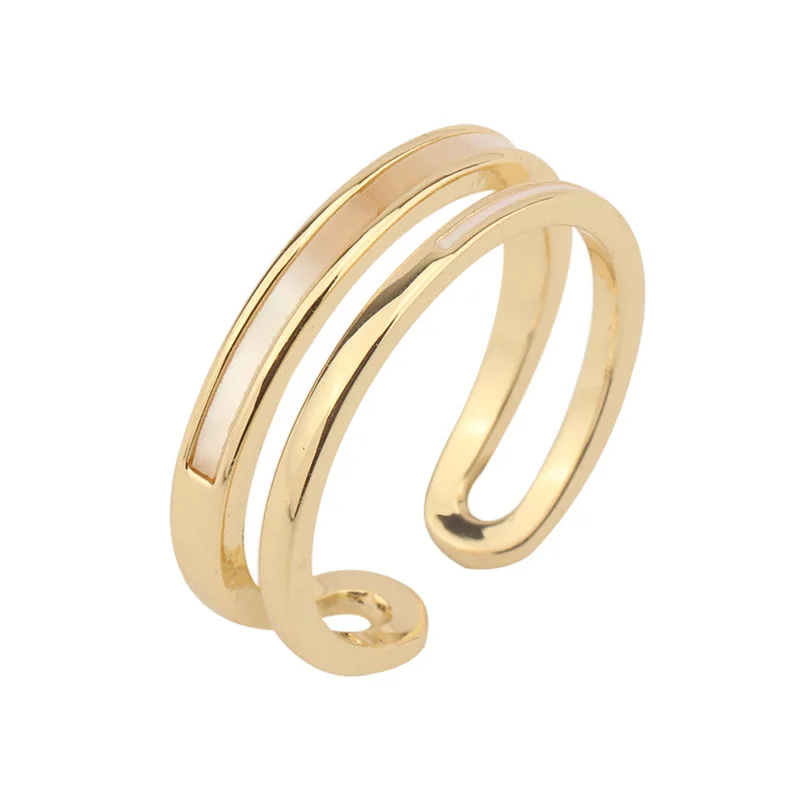Новый дизайн, двухслойные Тонкие кольца для женщин, открытое кольцо для девочек, Элегантное геометрическое кольцо, Украшения для вечеринки по случаю дня рождения, Подарки для женщин Изображение 4