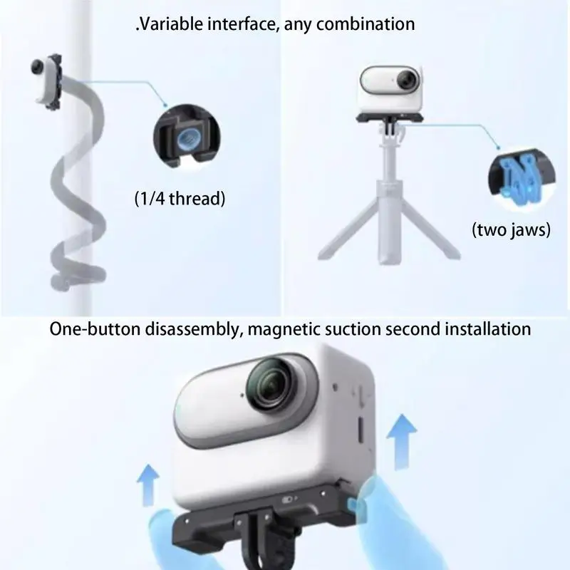 Портативный Магнитный Быстроразъемный адаптер для крепления кронштейнов Аксессуар для экшн-камеры Insta360 GO 3 Thumb Camera Quick Mount Изображение 4