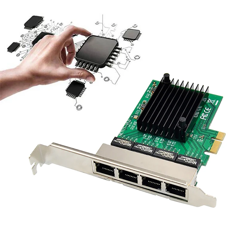 Сетевая Карта PCIE PCI-E X1 4-Портовый Адаптер Сетевой Карты Сервера Gigabit Ethernet для Маршрутизатора Love Fast Sea Spider ROS Soft Изображение 4