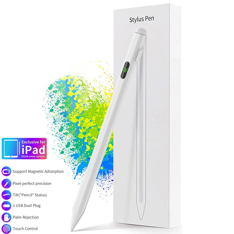 Стилус для iPad, сенсорная ручка, совместимая с iPad 2018-2020 для Apple, универсальный стилус с цифровым дисплеем питания Изображение 4