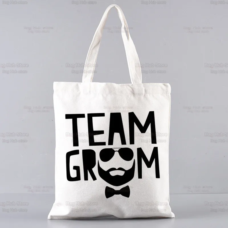 Сумка для одиночной вечеринки Team Groon, большая вместительная сумка через плечо, складная пляжная сумка для покупок, холщовая сумка-тоут, Эко-сумка для покупок Изображение 4