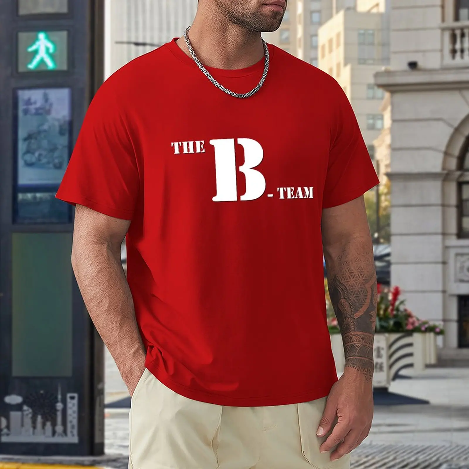 Футболка B-Team, футболка оверсайз, футболки, мужская эстетическая одежда, футболка с коротким рукавом, одежда для мужчин Изображение 4