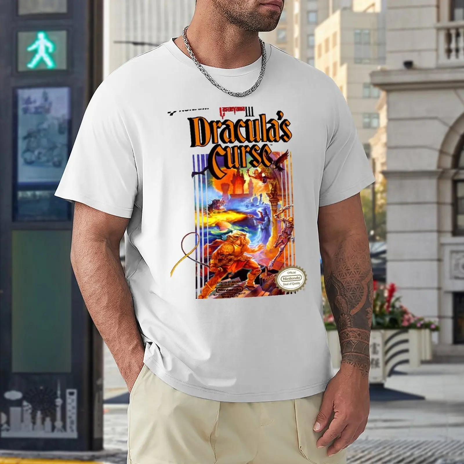 Футболка Castlevania 3, короткая эстетичная одежда, забавная футболка, мужские футболки большого и высокого размера. Изображение 4