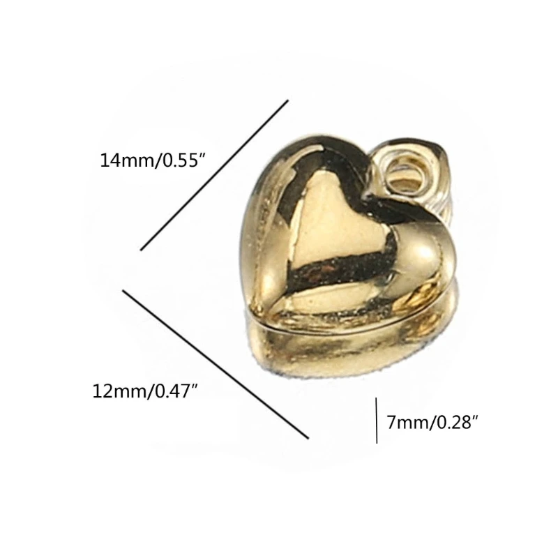 100шт золотых / серебряных подвесок с сердечками, пластиковых бусин CCB для браслета и ожерелья Изображение 5