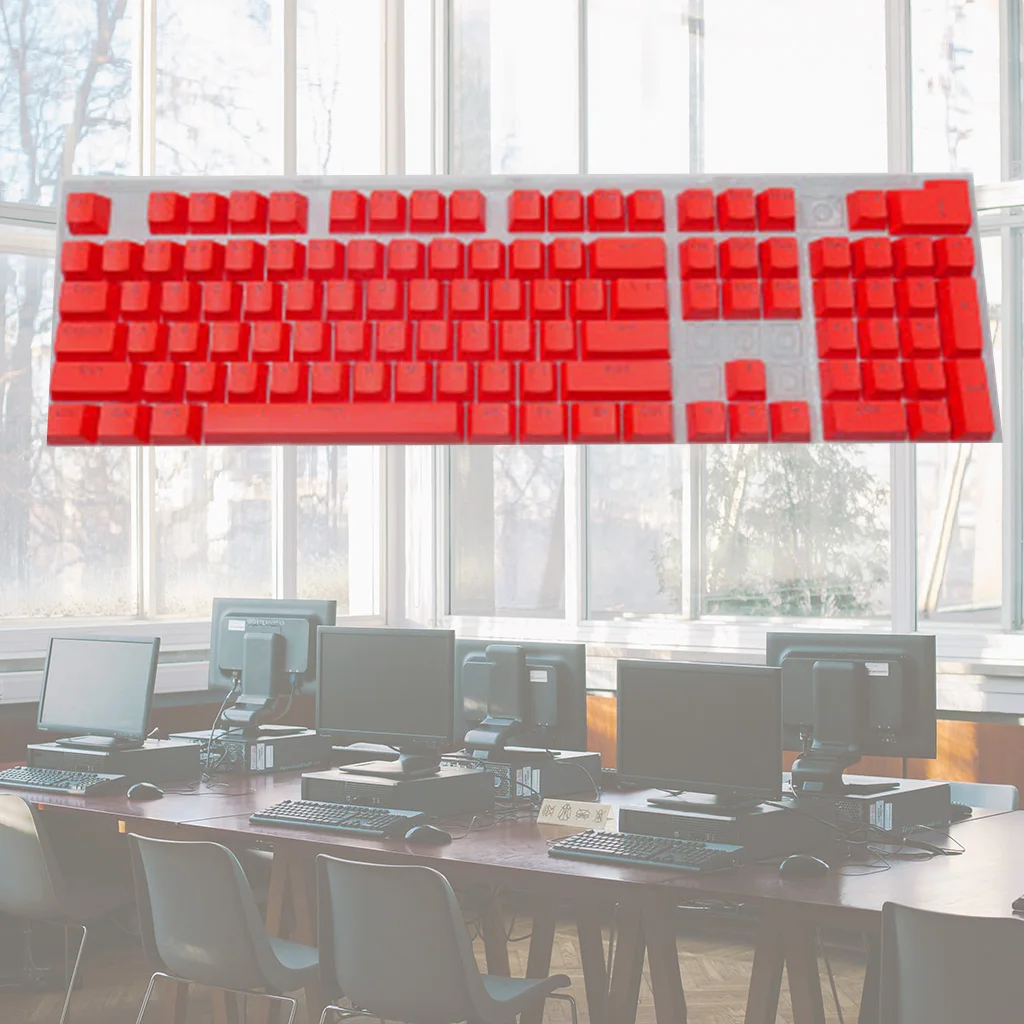 104 шт. ABS Keycap С Подсветкой OEM Профиль для Механической Игровой Клавиатуры Черный Синий Зеленый Серый Оранжевый Розовый Фиолетовый Красный Белый Прямая Поставка Изображение 5