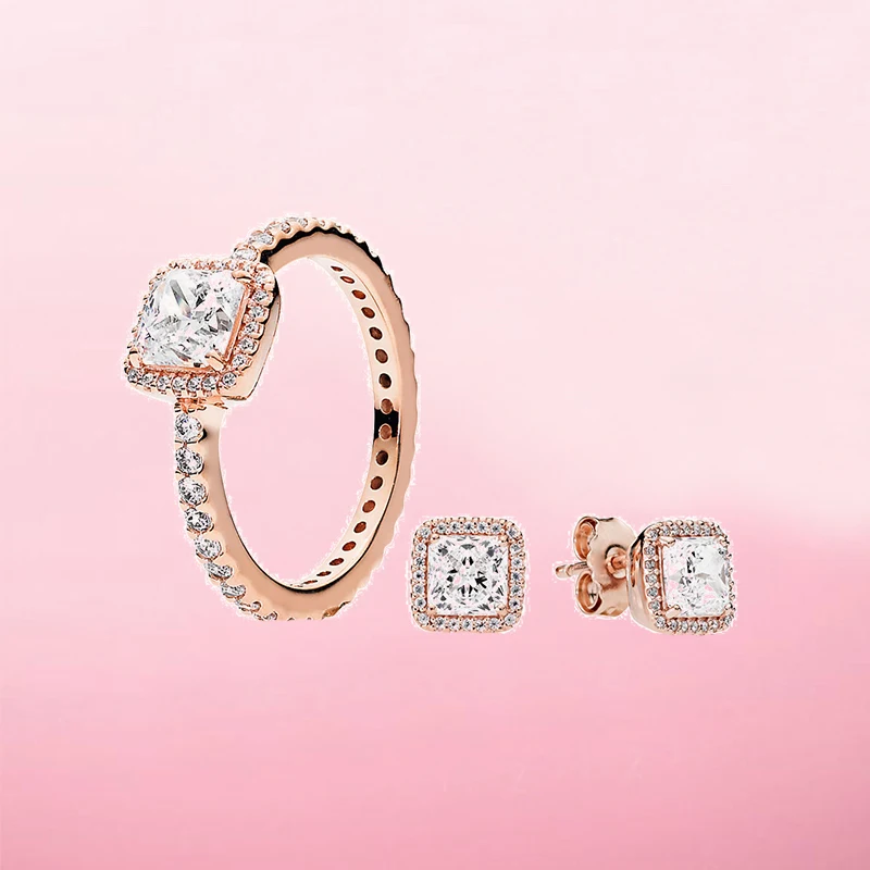 2020 Новый Высококачественный Набор колец и сережек Eternal Jewelry 100% 925 пробы, подходящий для Роскошного Подарка на День Матери Изображение 5