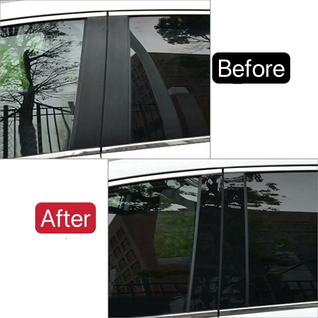 6ШТ Полированные Стойки Стойки Для Volvo XC60 2009-2017 Накладка На Окно BC Наклейка На Колонну Для Стайлинга Автомобилей Изображение 5