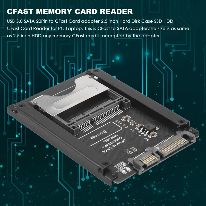 CY SATA 22 Pin к адаптеру USB 3.0 для Cfast карт 2,5-дюймовый корпус для жесткого диска SSD HDD Cfast кард-ридер для портативных ПК Изображение 5