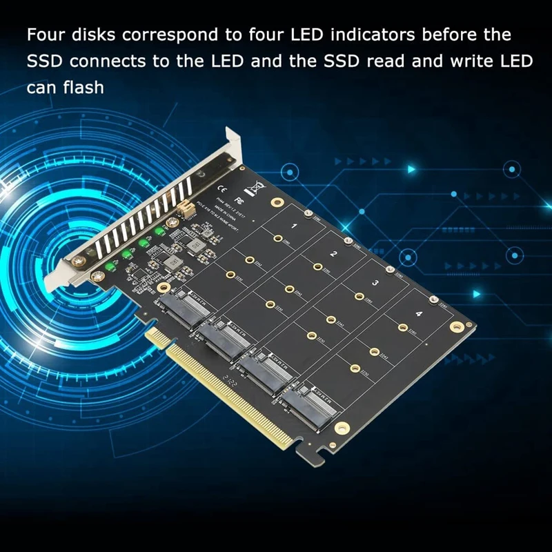 PH44 NVME 4-Дисковая карта PCIE Signal Split Array Card Изображение 5