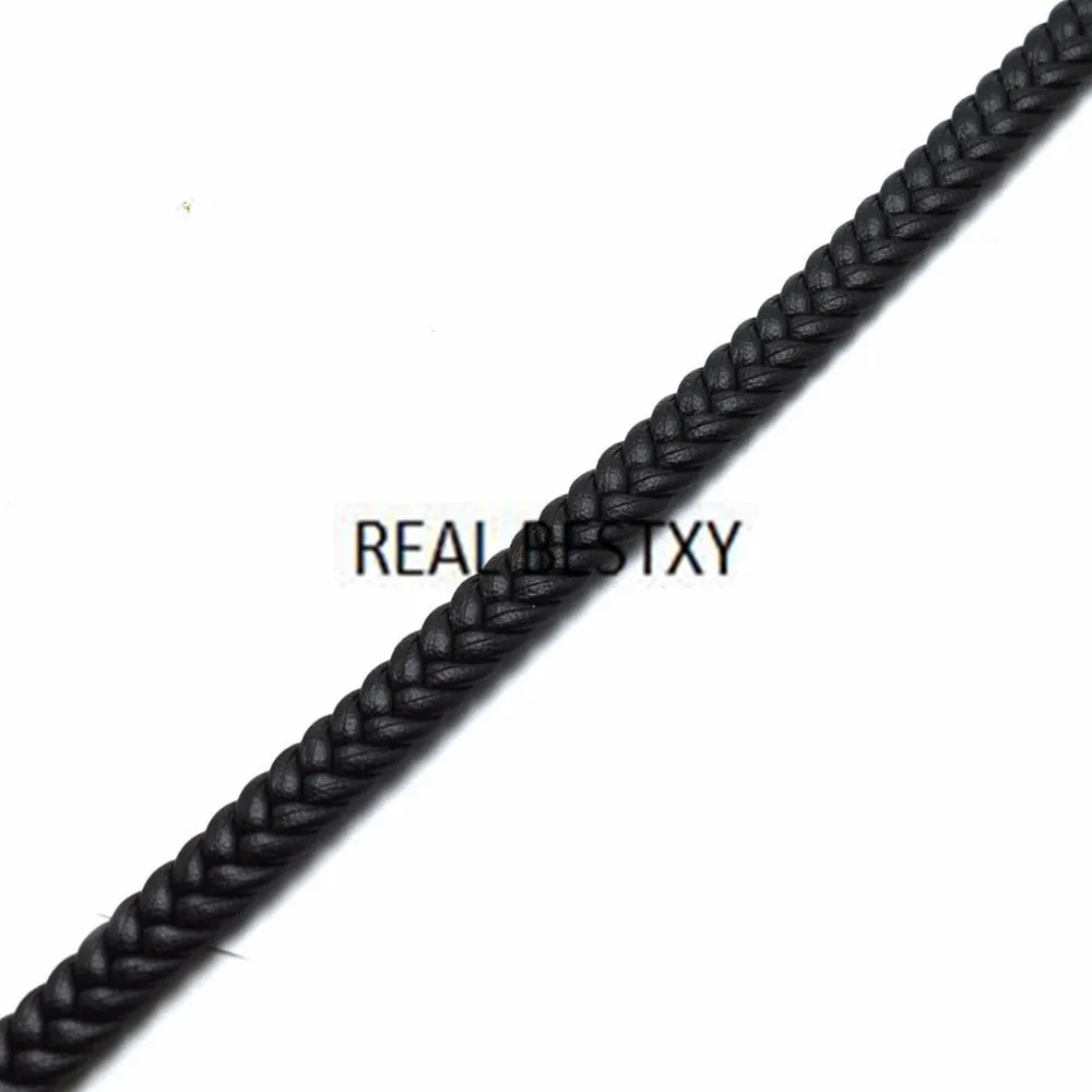 REAL BESTXY 1 метр 7*3 мм черные плоские плетеные кожаные шнуры для ожерелья, браслетов, ювелирных изделий, изготовленных своими руками, кожаные нити, веревки, шнурки Изображение 5