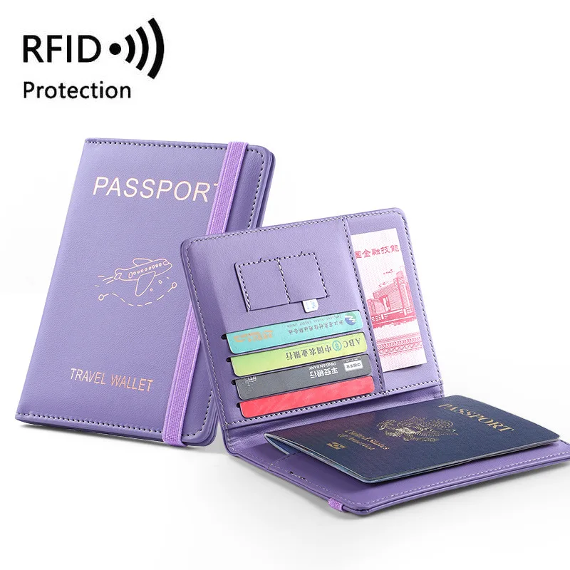 RFID-обложка для паспорта, Многофункциональный водонепроницаемый кошелек для кредитных удостоверений личности, держатель деловых документов, дорожный аксессуар Изображение 5