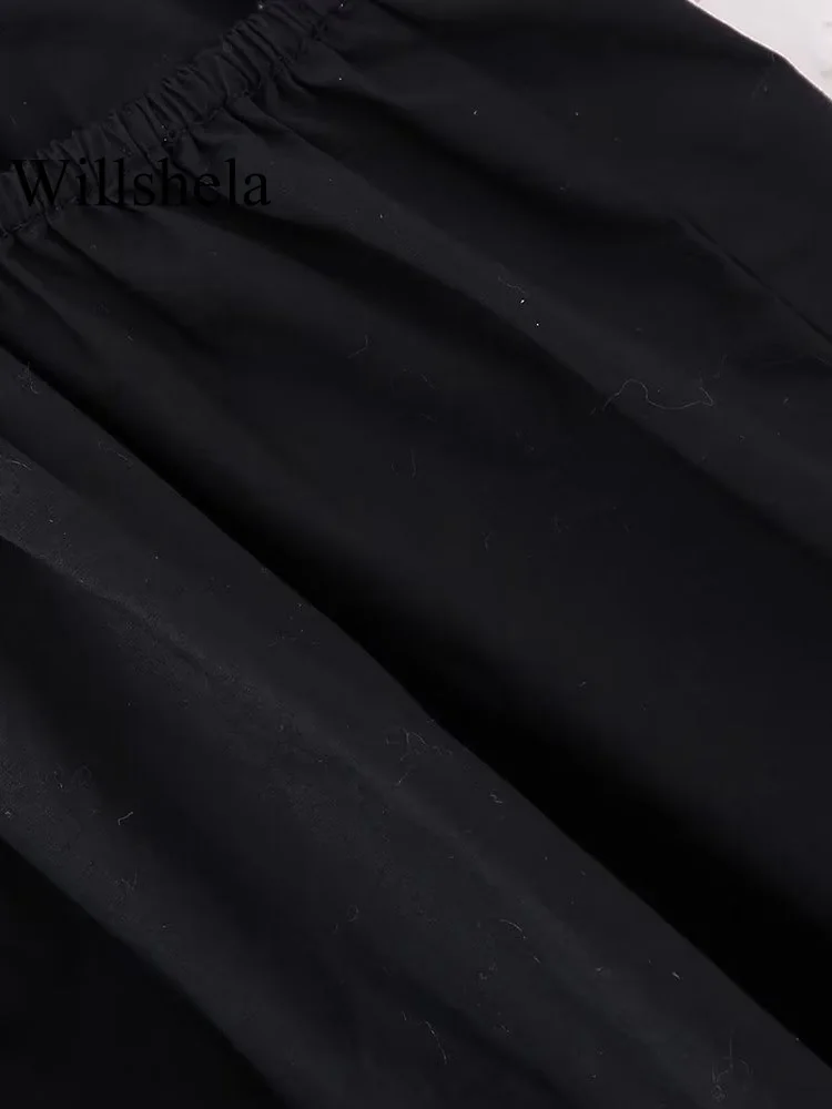 Willshela Женская мода С бисером, Черные укороченные топы без спинки, Винтажные тонкие бретельки, вырез лодочкой, женский шикарный женский укороченный топ Изображение 5