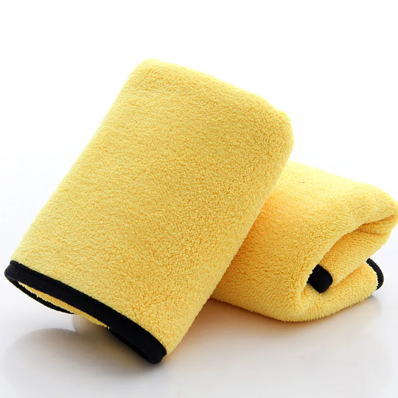 Автомобильное полотенце из кораллового бархата, двухцветное, серое, желтое, для уборки, тряпка для мытья автомобиля, подарочное полотенце, практичное Изображение 5