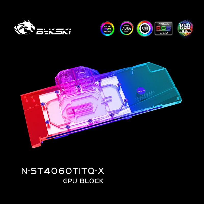 Водоблок Bykski rtx 4060ti для ZOTAC GeForce RTX4060Ti Apocalypse OC, Жидкостный кулер видеокарты с задней панелью, N-ST4060TITQ-X Изображение 5