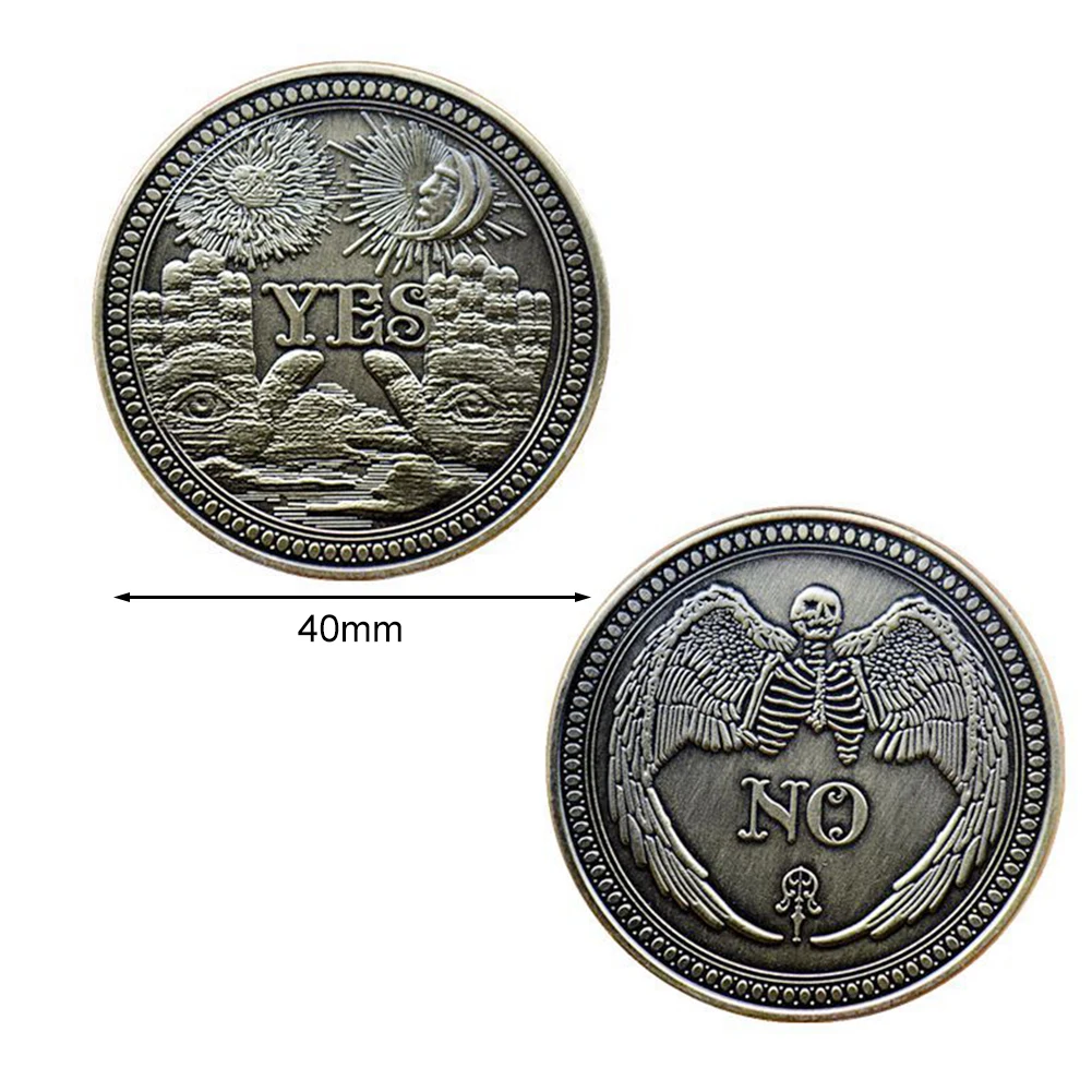 Готическая да, нет, счастливая монета из антикварного сплава, двухсторонний коллекционный сувенир, доллар Изображение 5