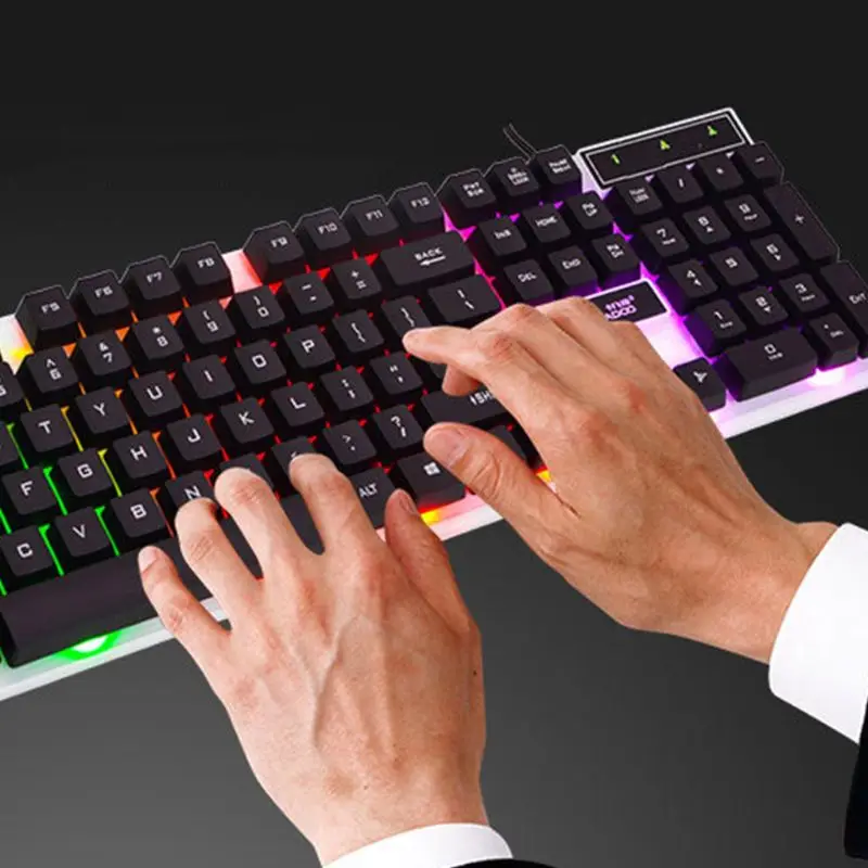 Игровая клавиатура со светодиодной подсветкой Механическая клавиатура для компьютера, ноутбука, игровых устройств Изображение 5