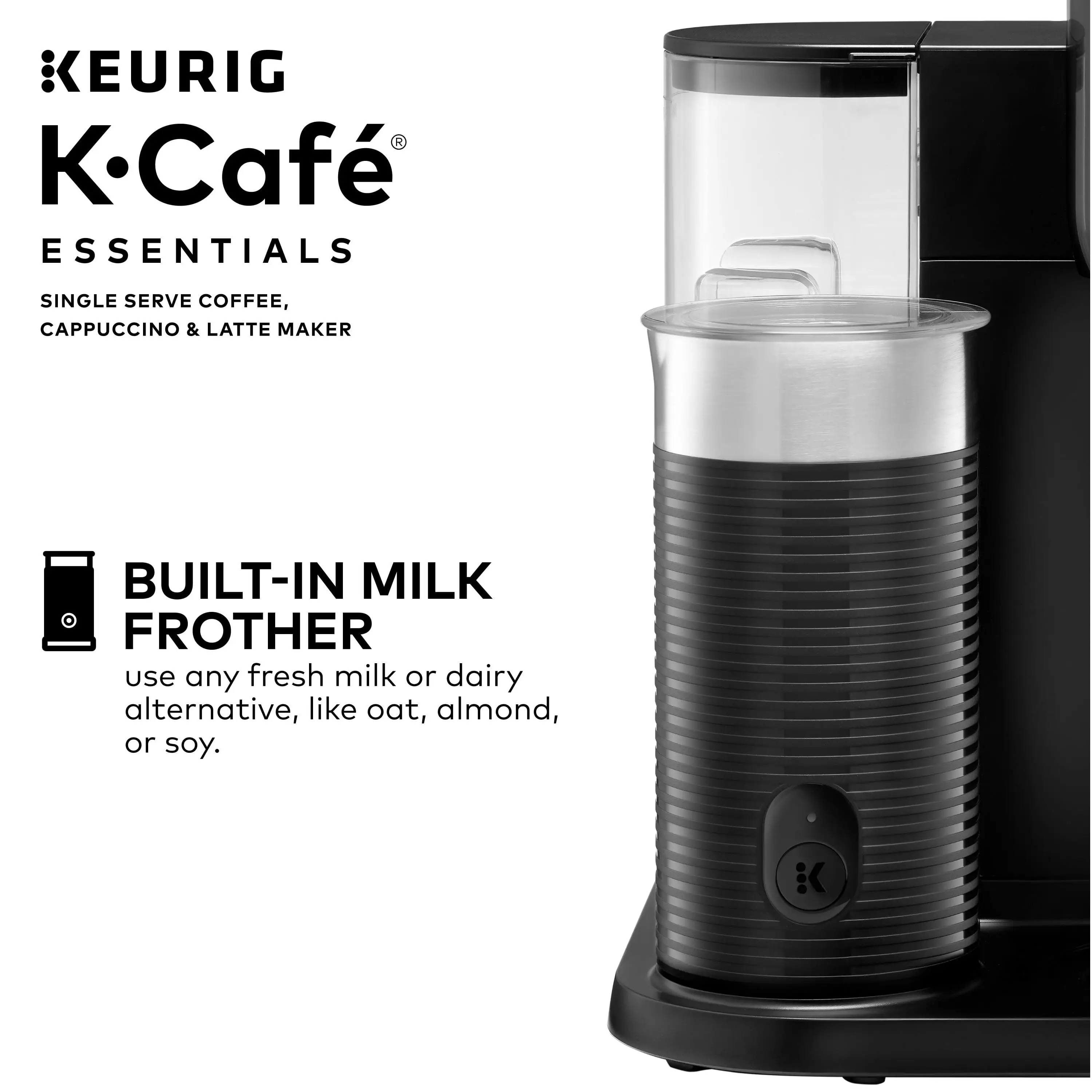 Кофеварка Keurig K-Café Essentials на одну порцию K-Cup Pod, черная Изображение 5